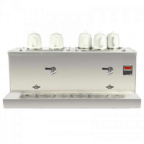 Ateşe Cappadocia Dijital 5 Demlikli Çay Kazanı, 30+30 L, Gaz+Elektrikli, Inox