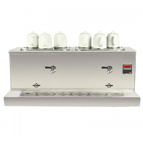 Ateşe Cappadocia Dijital 6 Demlikli Çay Kazanı, 30+30 L, Elektrikli, Inox