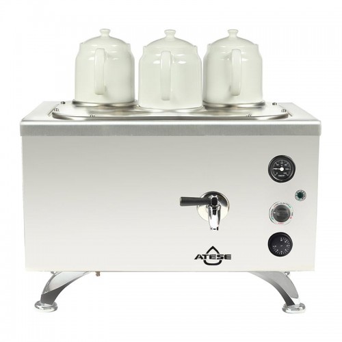 Ateşe Efes Analog 3 Demlikli Çay Kazanı, Elektrikli, Inox