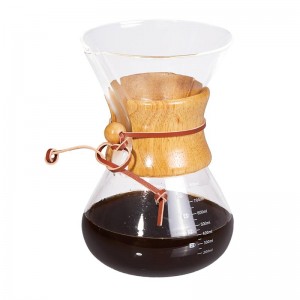Biradlı GRV-313 Pour Over Chemex Ahşap Tutacaklı Kahve Demleyici, 800 ml