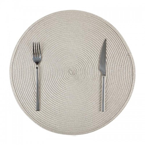 Biradlı BRD-1841 Yuvarlak PVC Amerikan Servis, 38 cm, Bej