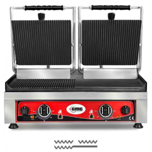 GMG KG 5530 DEG Tost Makinesi Alt Yüzey Yarı Oluk, Üst Yüzey Oluklu, 52x24 cm
