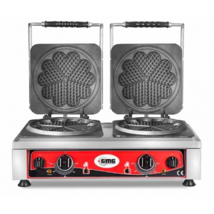 GMG KGW 21 L Çift Kapaklı Çiçek Model Waffle Makinesi, Ø 21 x 1,5 cm x 2