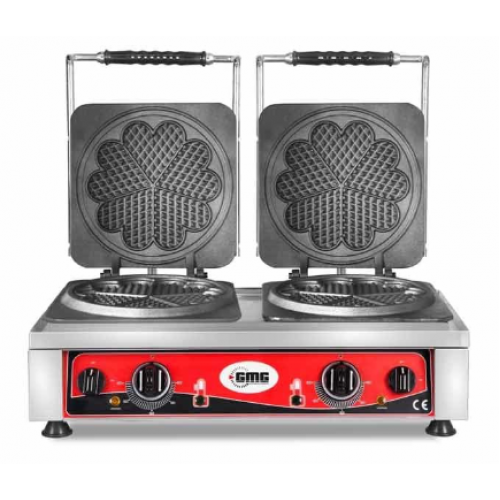 GMG KGW 21 L Çift Kapaklı Çiçek Model Waffle Makinesi, Ø 21 x 1,5 cm x 2