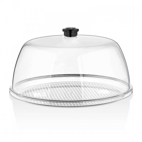 GastroPlast Polikarbonat Fanus, 30 cm, Siyah Kulplu