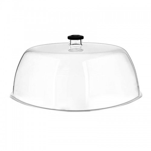 GastroPlast Polikarbonat Yuvarlak Fanus, 35 cm, Siyah Kulplu