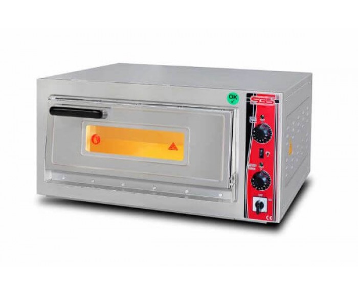 SGS PO / 4040 DE Profesyonel Pizza Fırını, 2 Katlı, 40cm x 1+1 Pizza Kapasiteli, Elektrikli, 40x40cm