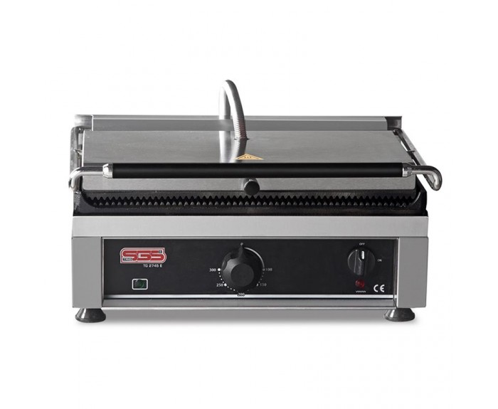 SGS TG 2735 E/G Alt Düz Üst Girintili Tost Makinesi, Tek Kapaklı, Elektrikli