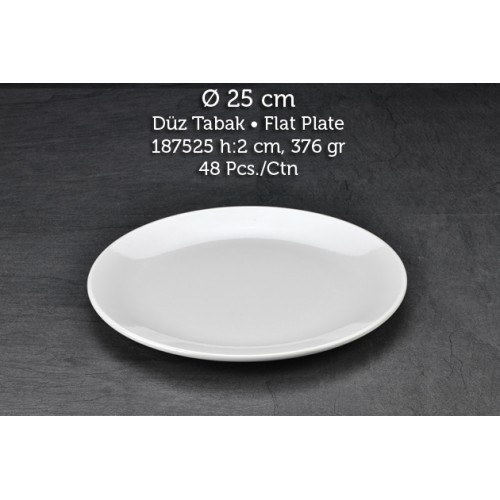 Tuva Thermo Melamin İnternational 25 cm Düz Kırılmaz Tabak