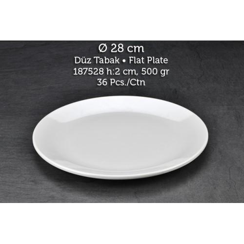 Tuva Thermo Melamin İnternational 28 cm Düz Kırılmaz Tabak