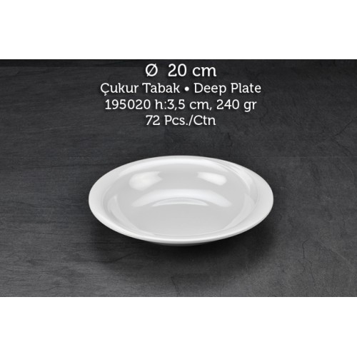 Tuva Thermo Melamin Wings 20 cm Çukur Kırılmaz Tabak