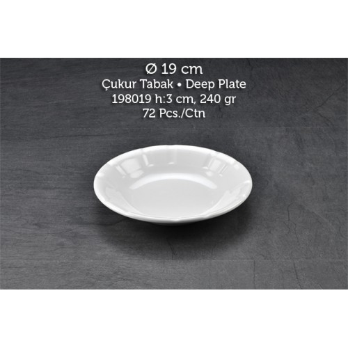 Tuva Thermo Melamin Classic 19 cm Oluklu Çukur Tabak