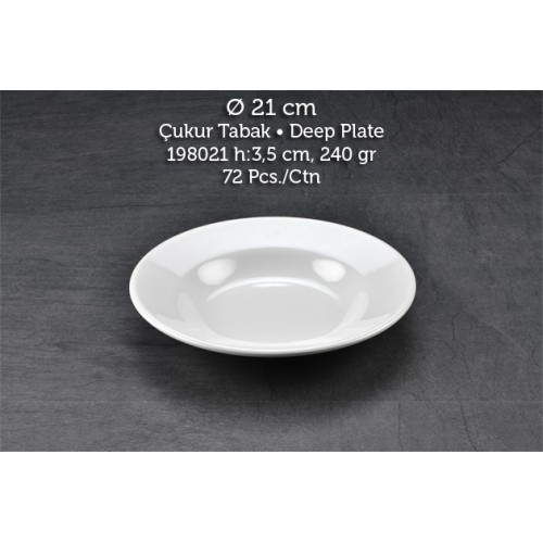 Tuva Thermo Melamin Classic 21 cm Oluklu Çukur Tabak