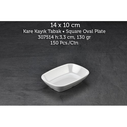Tuva Thermo Melamin İnternational 14 cm Kare Kayık Kırılmaz Tabak