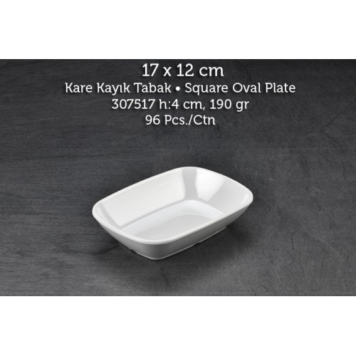 Tuva Thermo Melamin İnternational 17 cm Kare Kayık Kırılmaz Tabak