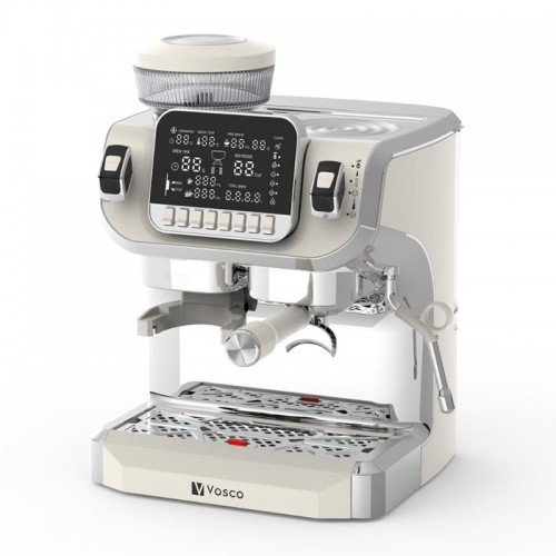 Vosco VST-520ECB Öğütücülü Barista Espresso Kahve Makinesi, 1 Gruplu, Beyaz