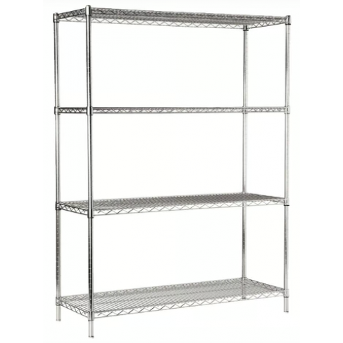 Portashelf Paslanmaz 4 Katlı Izgara Tabla İstif Rafı,46x91x183