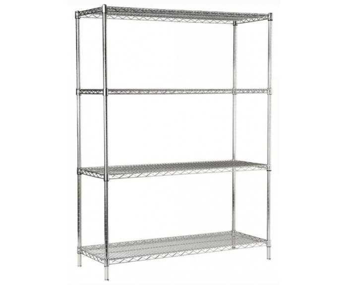 Portashelf Paslanmaz 4 Katlı Izgara Tabla İstif Rafı,53x107x183