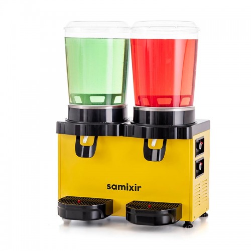 Samixir MM20 Panaromik Twin Soğuk İçecek Dispenseri, 10 L+10 L, Sarı