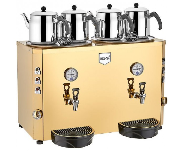 Remta DE13S Jumbo Şamandıralı Çay Makinesi, 4 Demlikli, 46 L